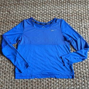 Nike Womens Dri Fit Running Shirt Long Sleeve Crop Top